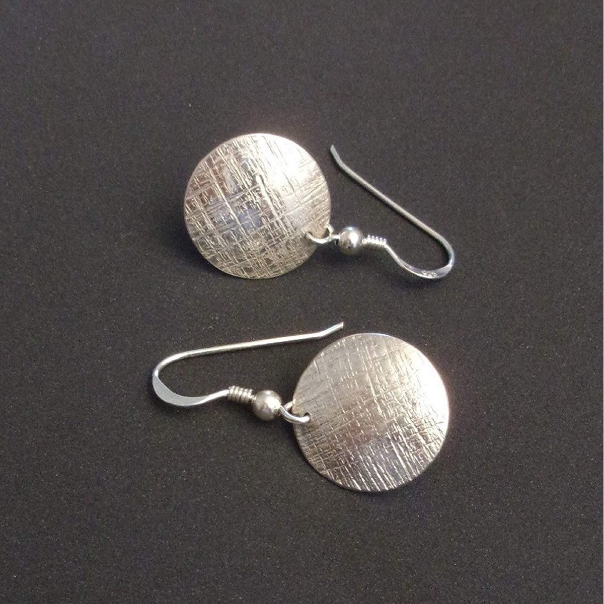 Boucles D'Oreilles En Argent Massif Ciselé