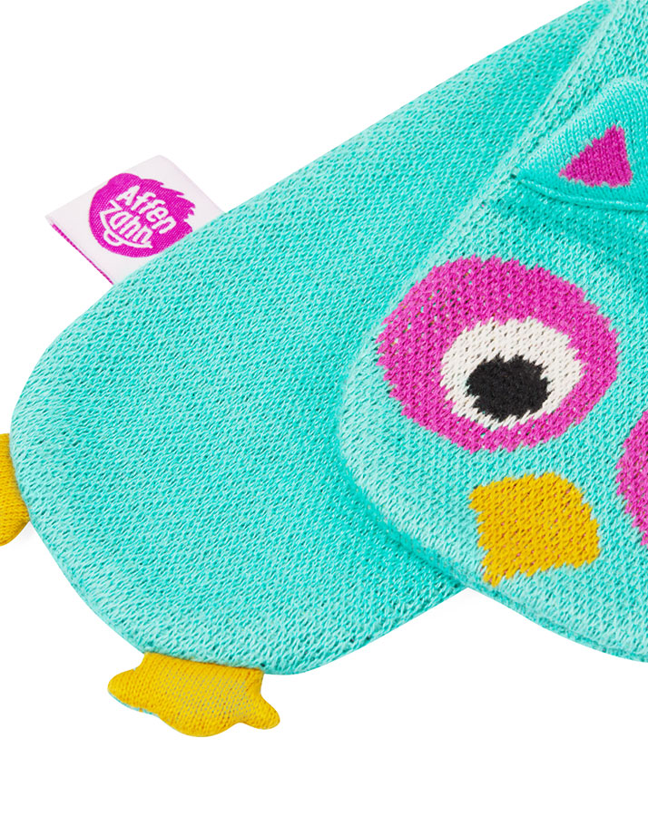 Strickmütze ELUISE EULE mit Schal in türkis