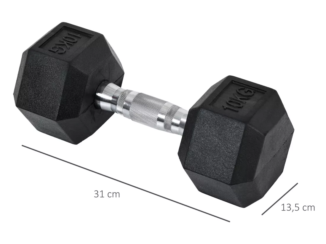 Ensemble d'haltères courtes total 20 Kg - entraînement musculaire & haltérophilie - acier caoutchouc noir