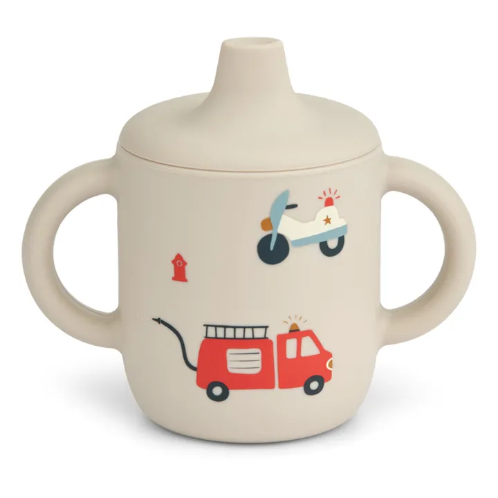 Liewood Tasse d'apprentissage Neil en silicone | Emergency vehicle/Sandy