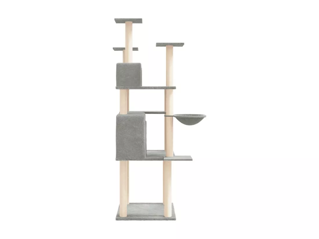 Arbre à chat avec griffoirs en sisal Gris clair 166 cm