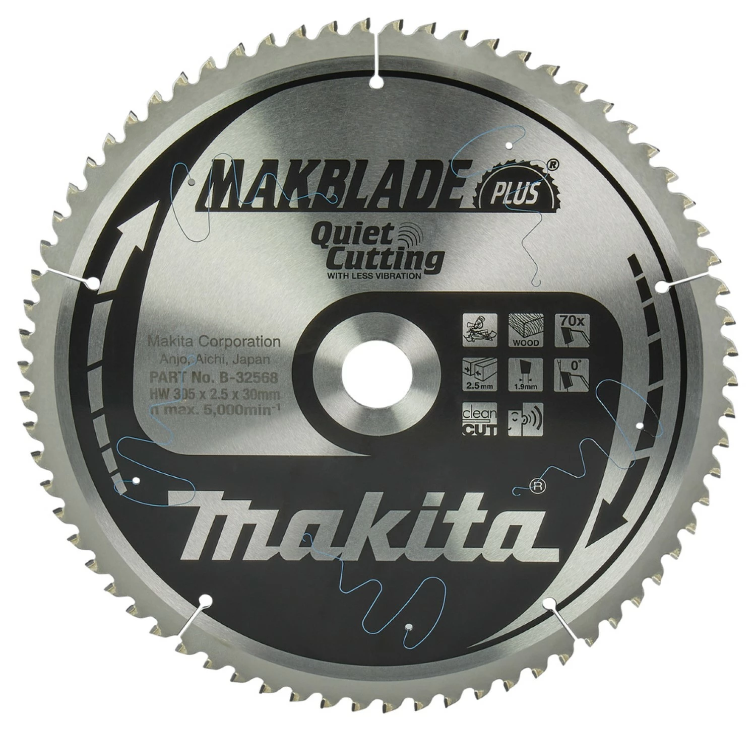 Makita B-32568 Makblade-Plus Cirkelzaagblad - 305 x 30 x 70T - Hout