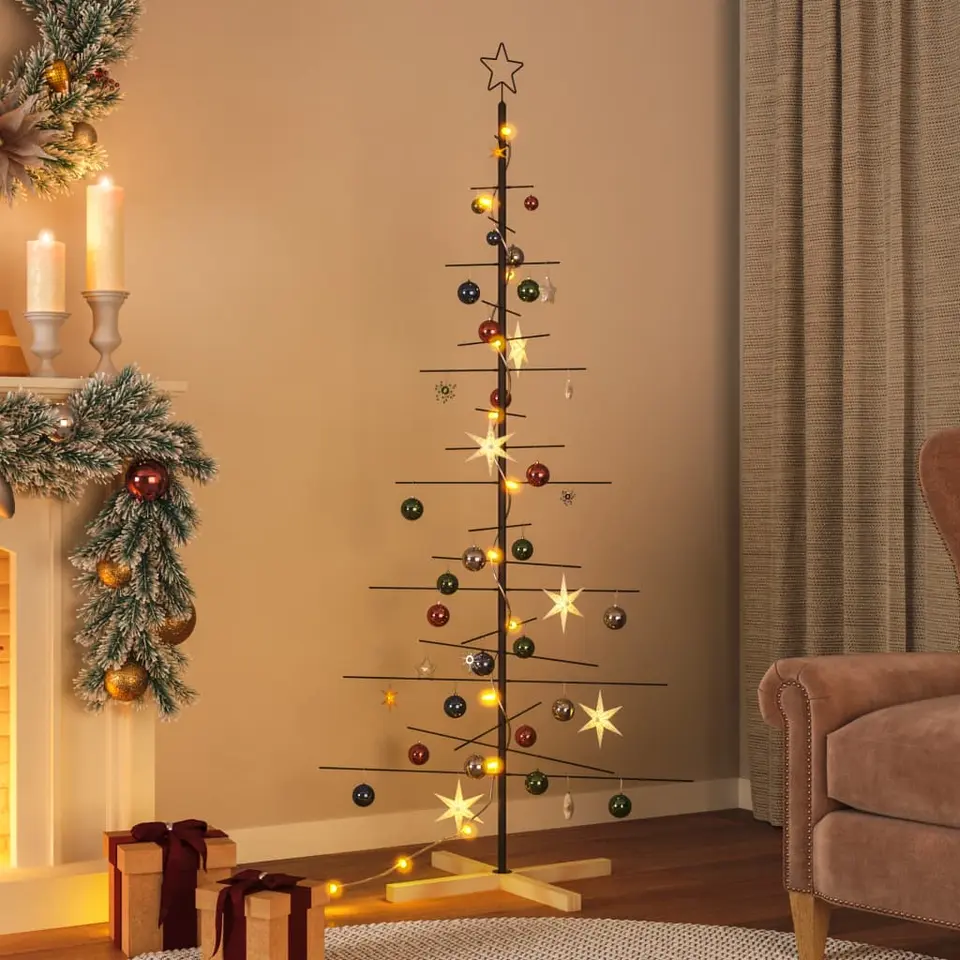 vidaXL - Metalen Kerstboom - Zwart - 180 cm