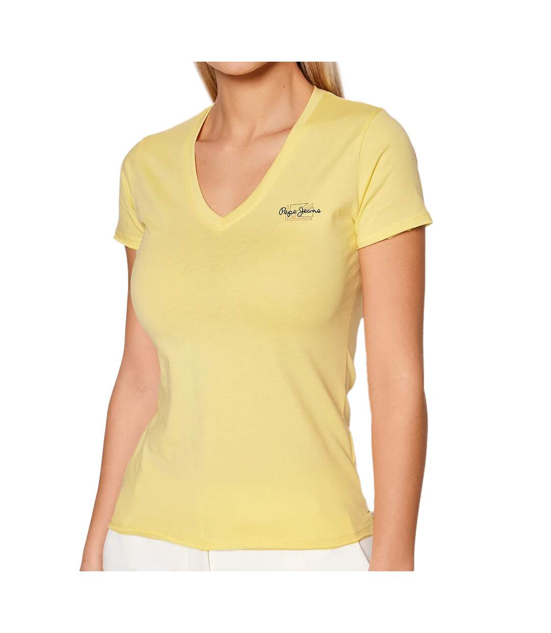 T-shirt Jaune Femme Pepe Jeans Bleu N