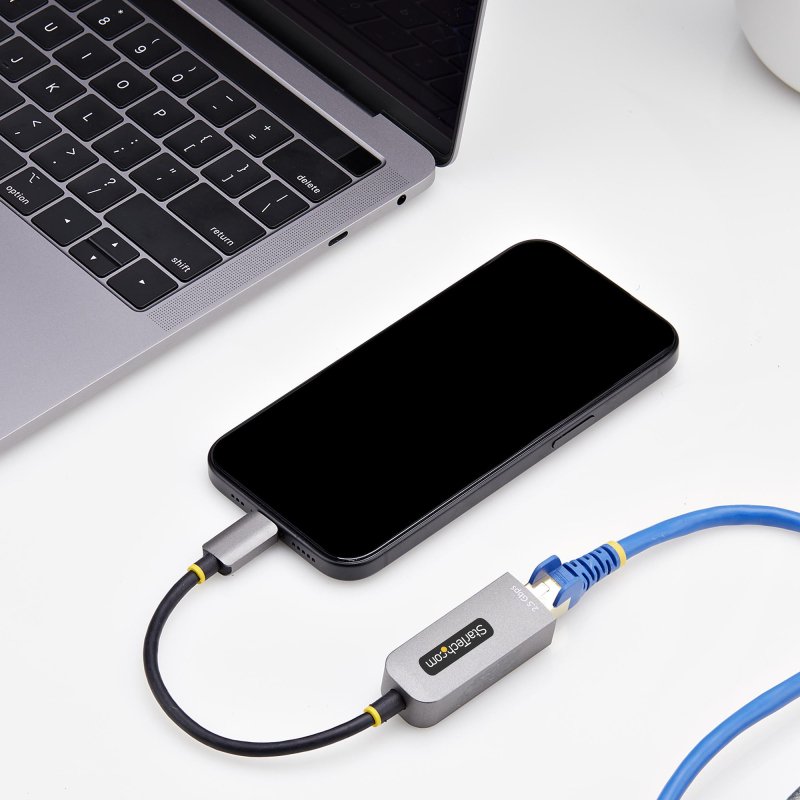 StarTech.com Adaptateur 2.5GbE USB-C vers Ethernet, NBASE-T NIC, USB 3.0 Type-C 2.5/1G Réseau Multi Speed, Compatible Thunderbolt, Windows & Mac