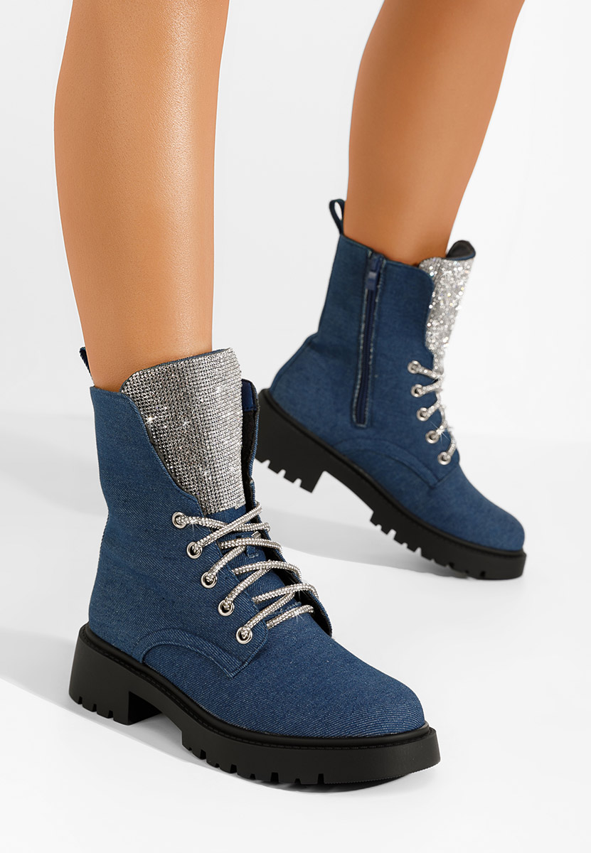 Bottines à lacets femme bleus Nomina
