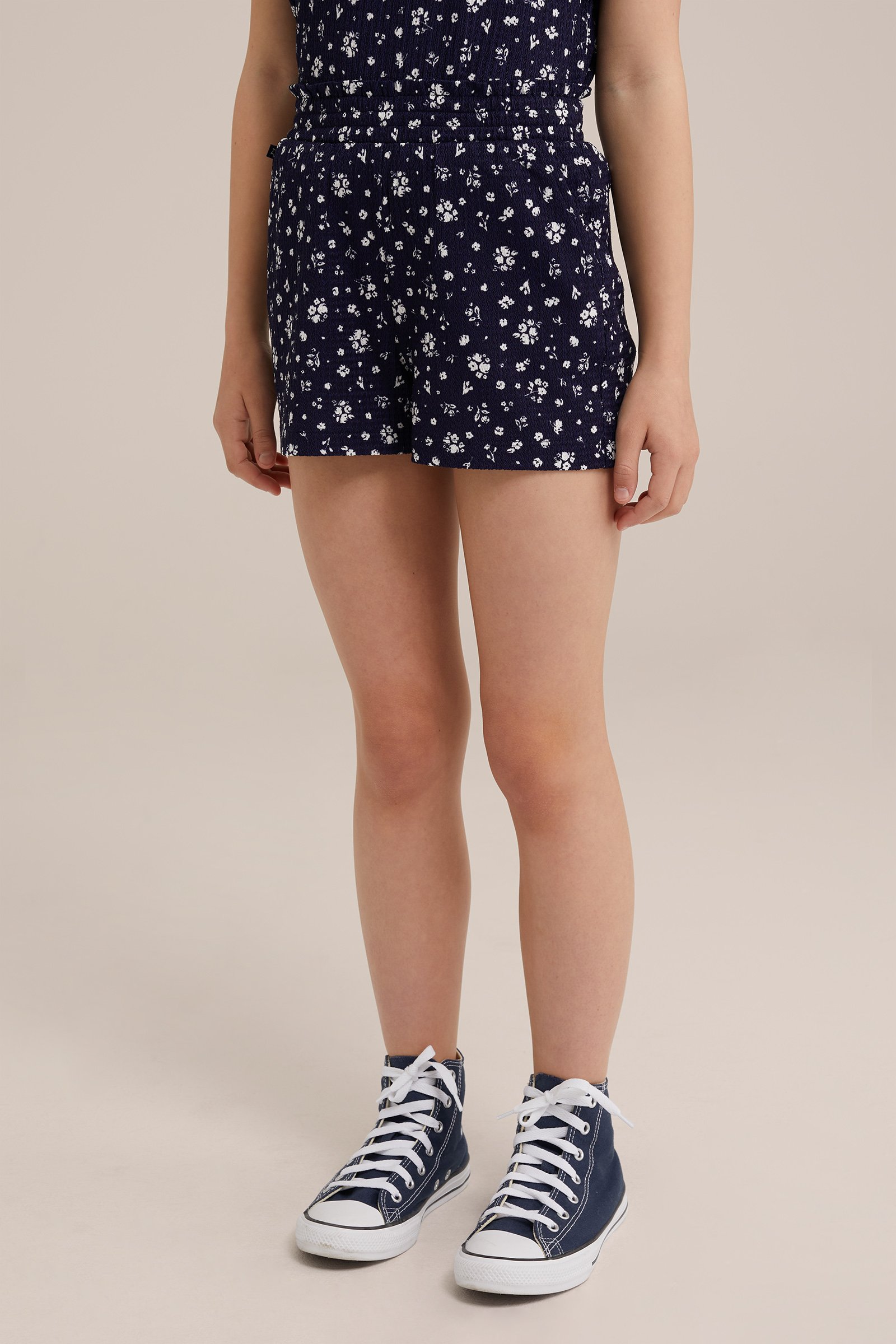 Meisjes short met dessin WE Fashion Donkerblauw