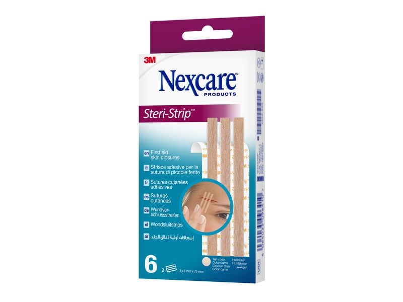 3M Nexcare Wundverschlussstreifen 6 mm x 75 mm, 6 Stück Verschlussstreifen für Wunden