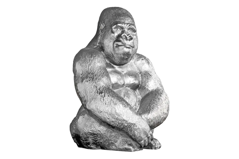 riess-ambiente Gorillafigur KONG 40cm silber handmade Metall Skulptur Deko