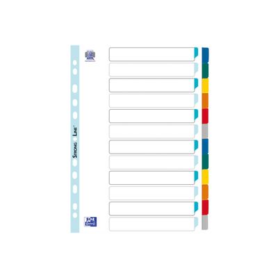 Oxford StrongLine - Intercalaire 12 positions - A4 - carte blanche