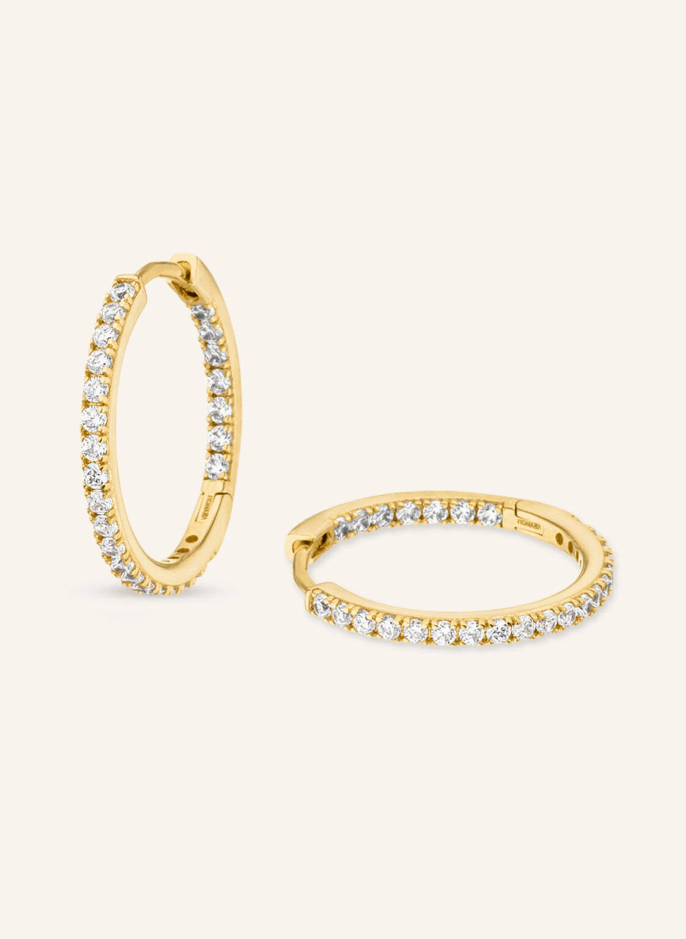 VEYNOU Creolen CLEO SMALL aus 14 Karat Gelbgold mit lab-grown Diamanten
