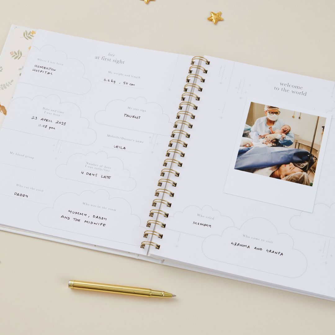 Blush and gold invulboek my baby book animals