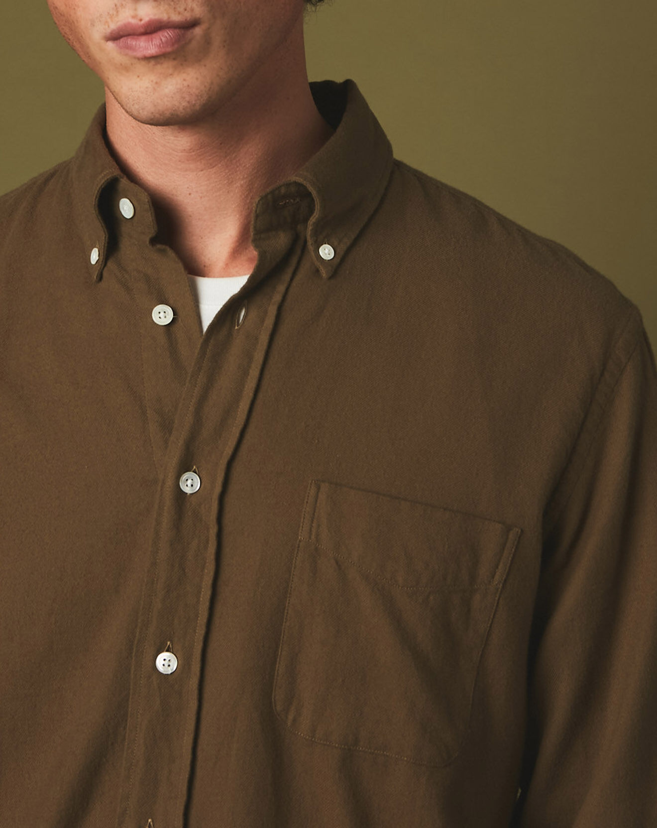 Hartford Chemise en Flanelle regular Pitt Elbow olive