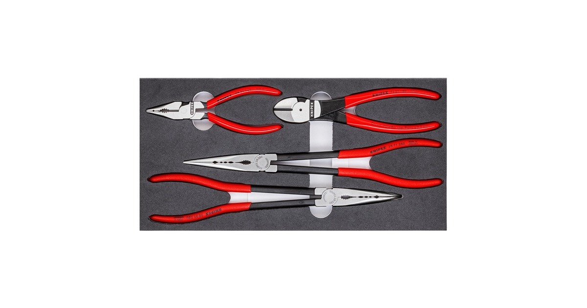 KNIPEXTangen-Set Automotive 00 20 01 V16 tangenset  (Rood/zwart, 4-Delig)