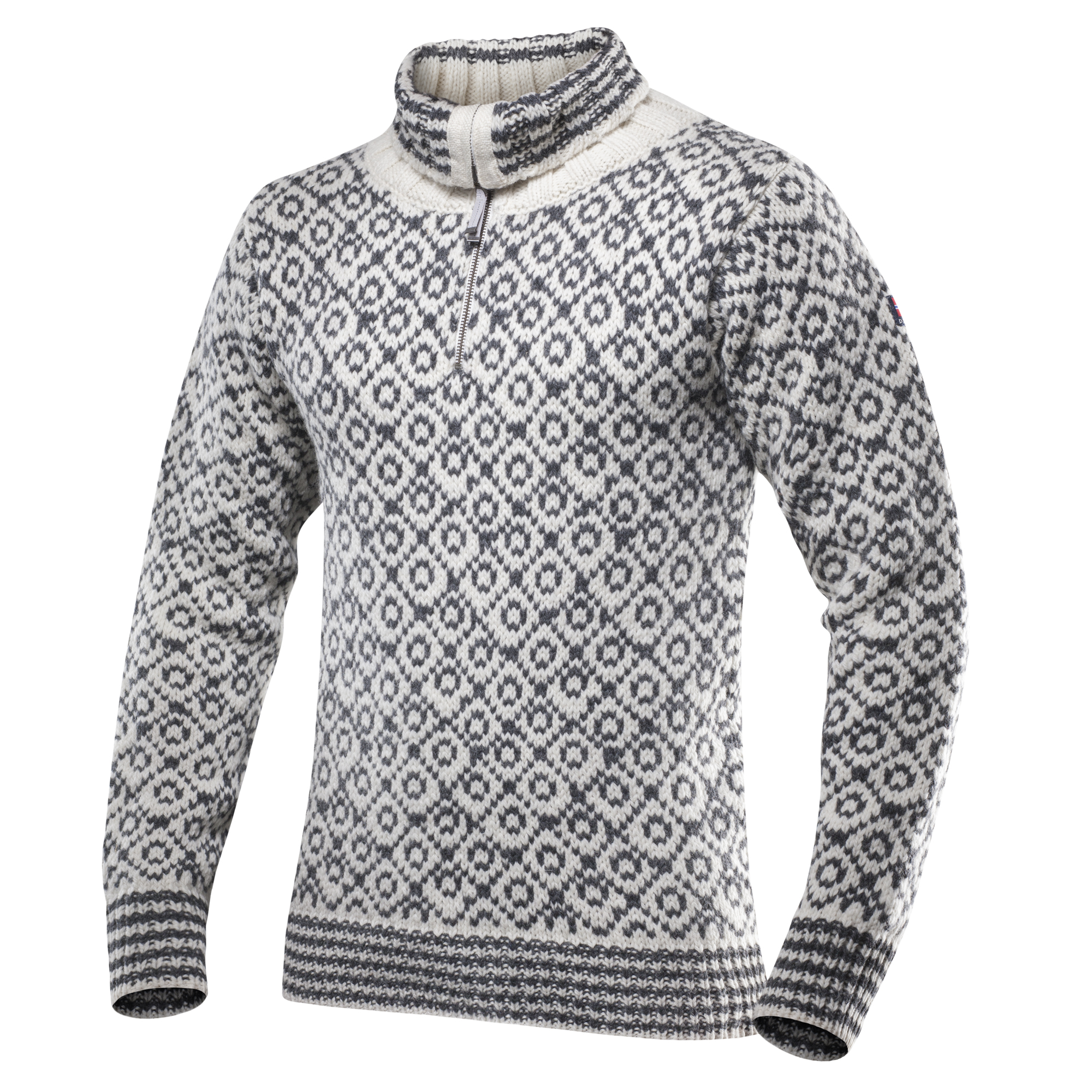 Svalbard Wool Zip Neck Unisex 020/Offwhite/Anthracite