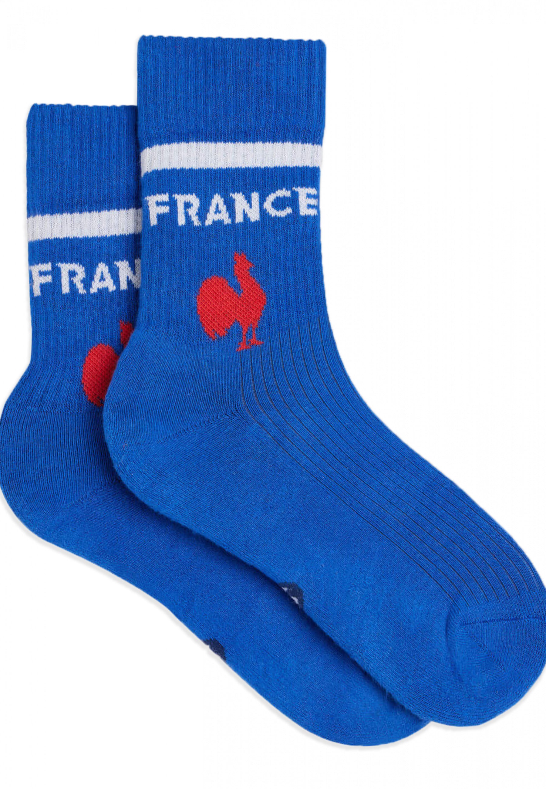 Chaussettes mi-hautes en coton-Wilfried Indigo XV de France