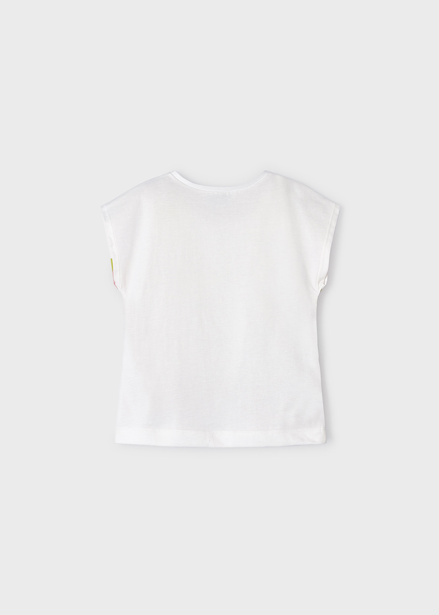 Camiseta de algodão de manga curta com estampa para meninas