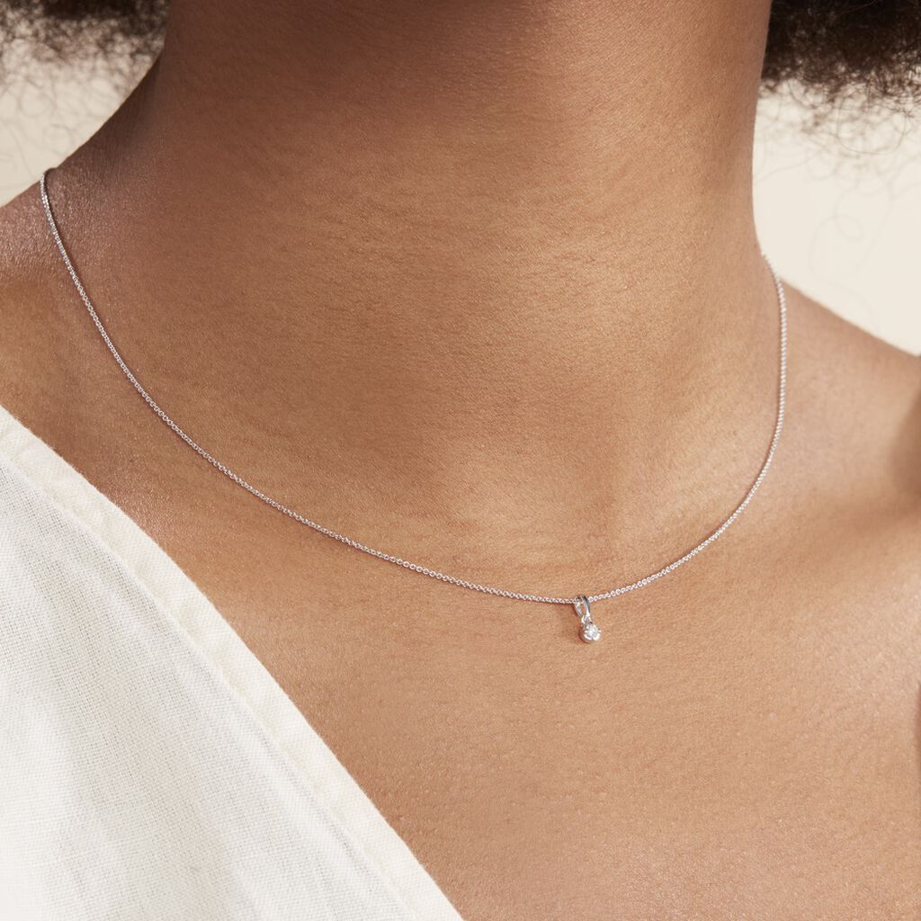 Collier Cicelie Or Blanc Diamant