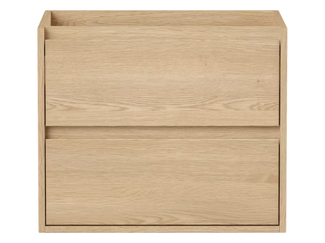 Meuble sous vasque suspendu - Placage chêne - 60 cm - MILIPAM