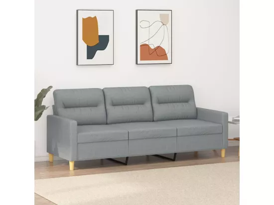 Canapé à 3 places Gris clair 180 cm Tissu