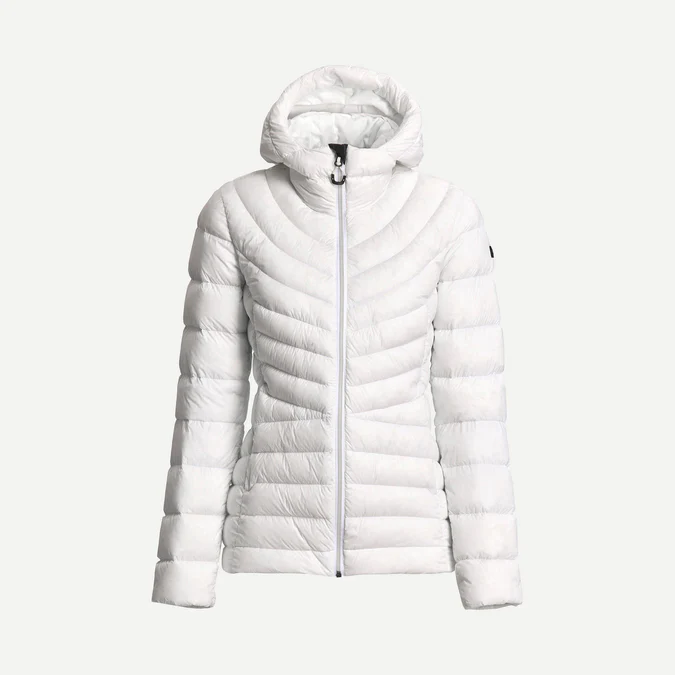Decathlon Forclaz - Jaqueta puffer feminina com capuz Forclaz MT500