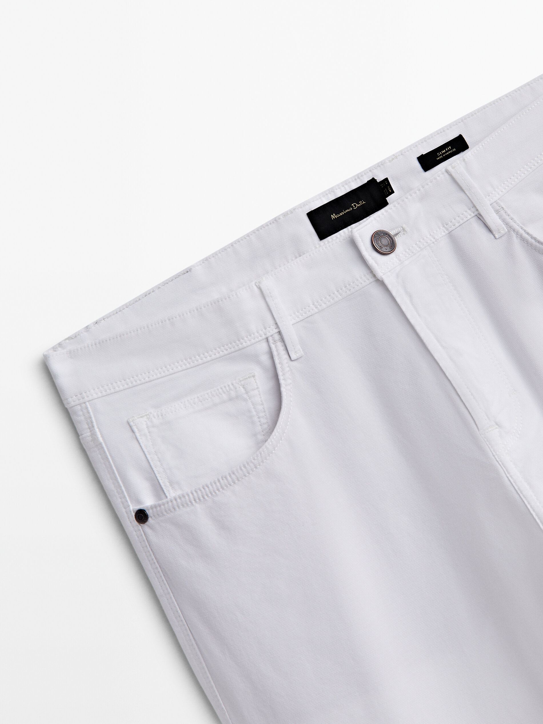 Calças Tejanero Structure Slim Fit - BRANCAS