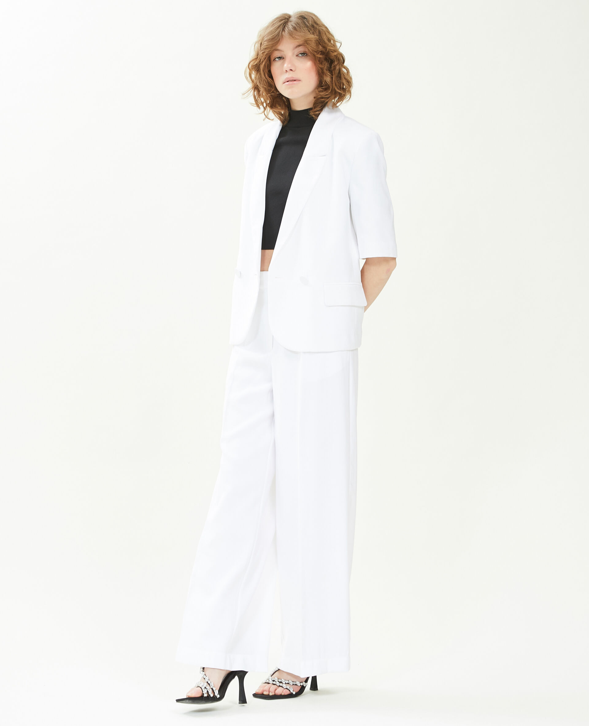 Veste blazer manches courtes - Blanc