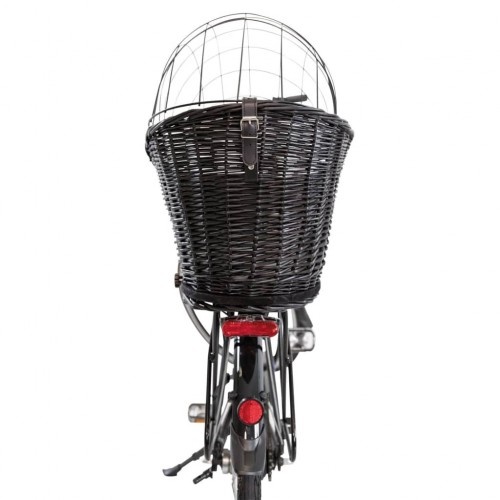 Cesta de transporte para animais de estimação Trixie preta para bicicletas.