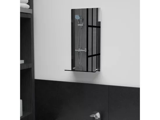 Miroir mural avec étagère 20x40 cm Verre trempé