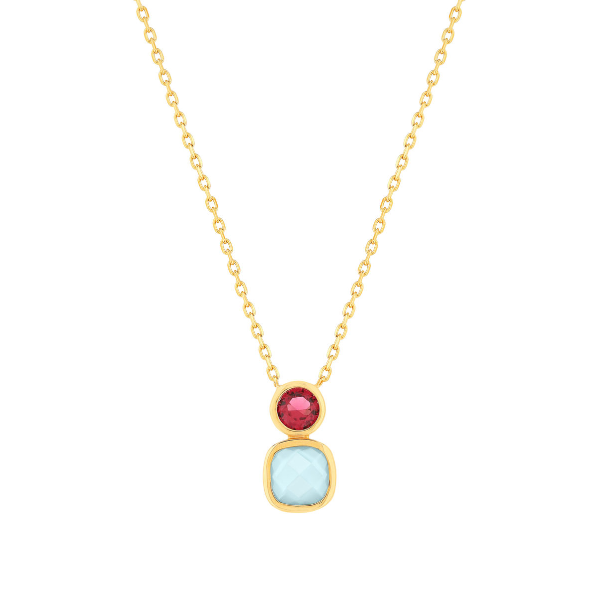 Collier plaqué or agate zirconia 45 cm