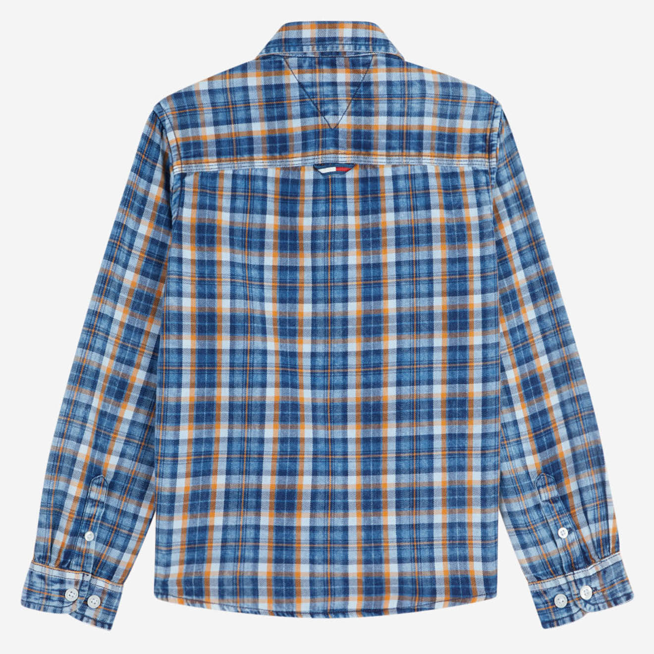 Tommy Hilfiger Chemise en Coton à carreaux bleu/orange