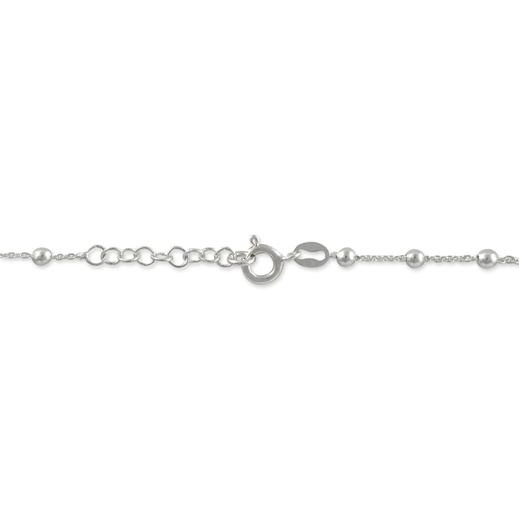 Chaîne De Cheville Minia Argent Blanc