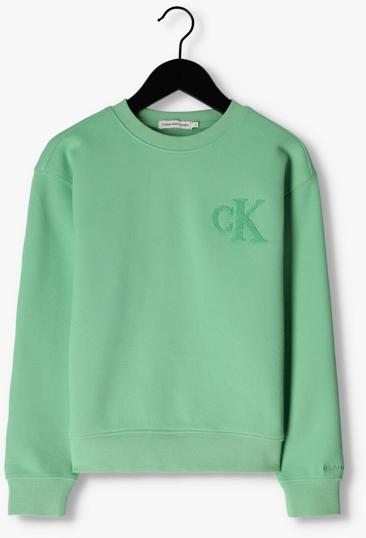 CALVIN KLEIN groene calvin klein sweater interlock pique sweatshirt