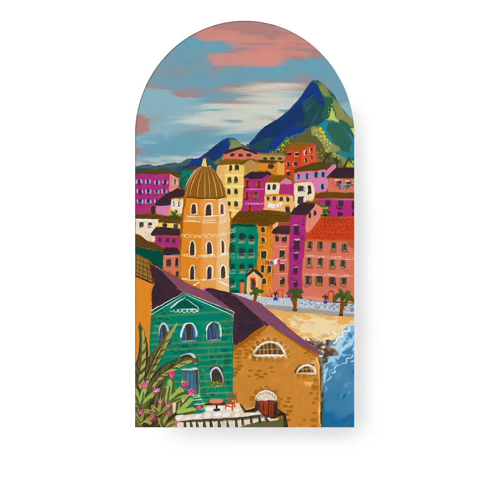 Art voor de Home Canvas Boogvormig Kleuren aan de Italiaanse Kust