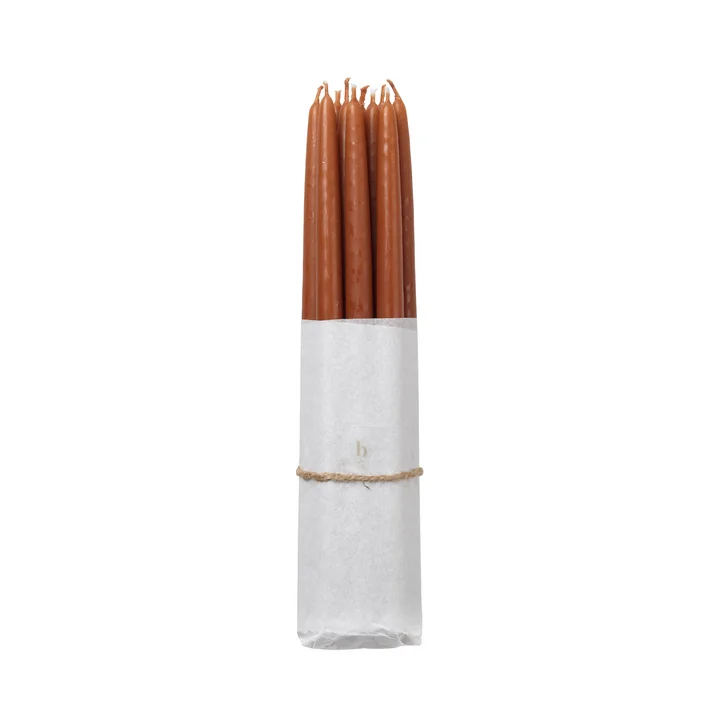 Broste Copenhagen - Tapers getauchte Spitzkerze, Ø 1,2 cm, terracotta (10er-Set)
