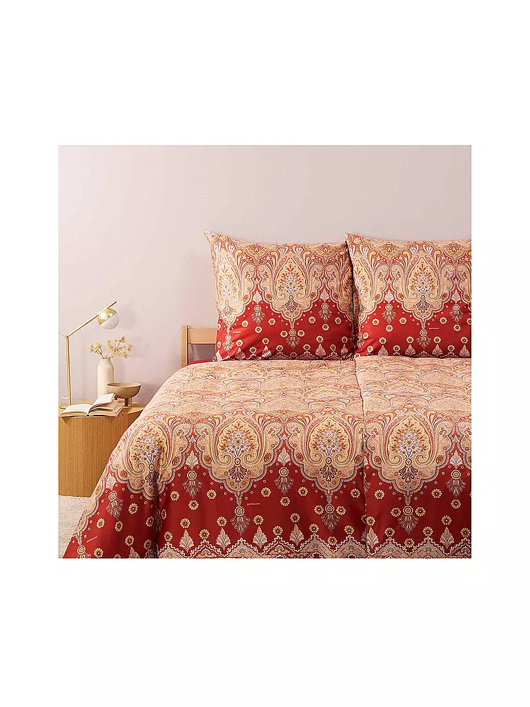 BASSETTI Satin Bettwäsche ISOLABELLA 70x90cm/140x200cm Rot dunkelrot