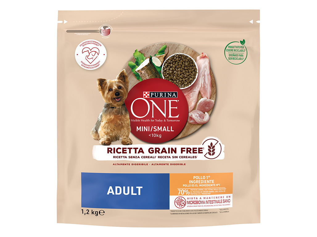 RAÇÃO PARA CÃO PURINA ONE MINI SEM CEREAIS FRANGO 1.2KG