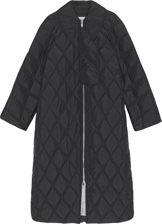 Ganni Ripstop Quilt Coat Black