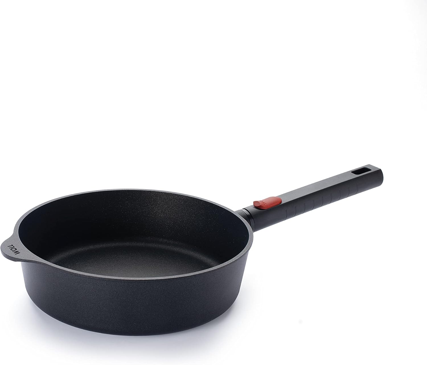 Woll Diamond Logic XR Hochrandpfanne - Induktiv -, Ø 24 cm, 7 cm hoch, mit abnehmbarem Stiel - Geeignet für alle Herdarten, Aluminiumguss, Antihaft-Versiegelung, backofenfest, schwarz