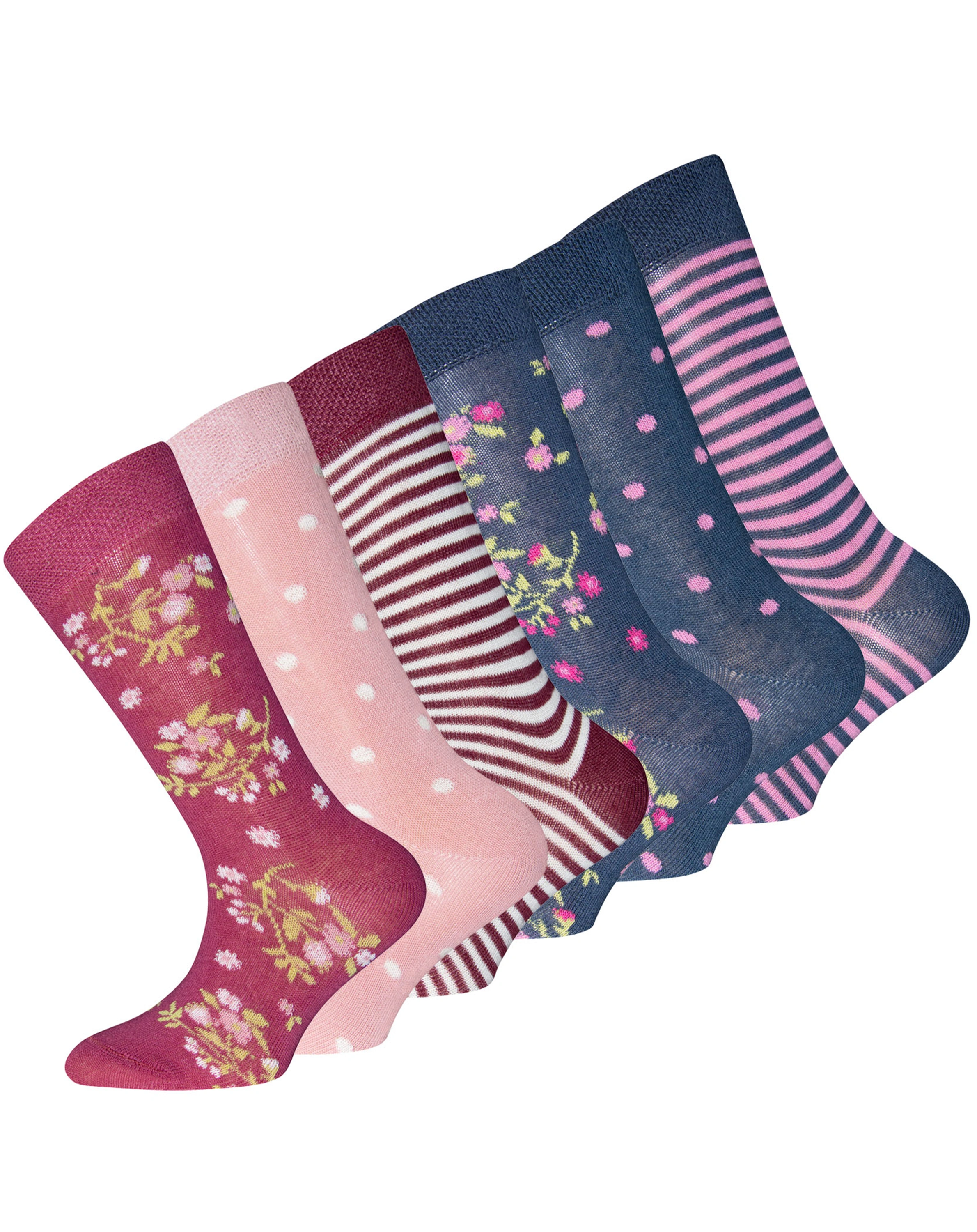 Söckchen BLUME PUNKTE RINGEL 6er Pack in multi