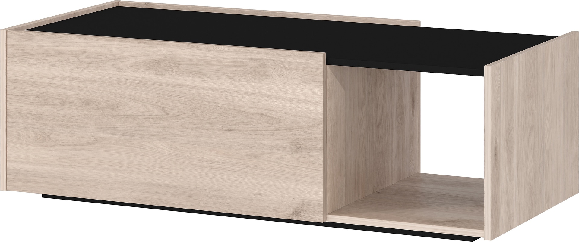 Couchtisch EMMA 112 x 37 cm Castello-Eiche-Dekor beige/schwarz