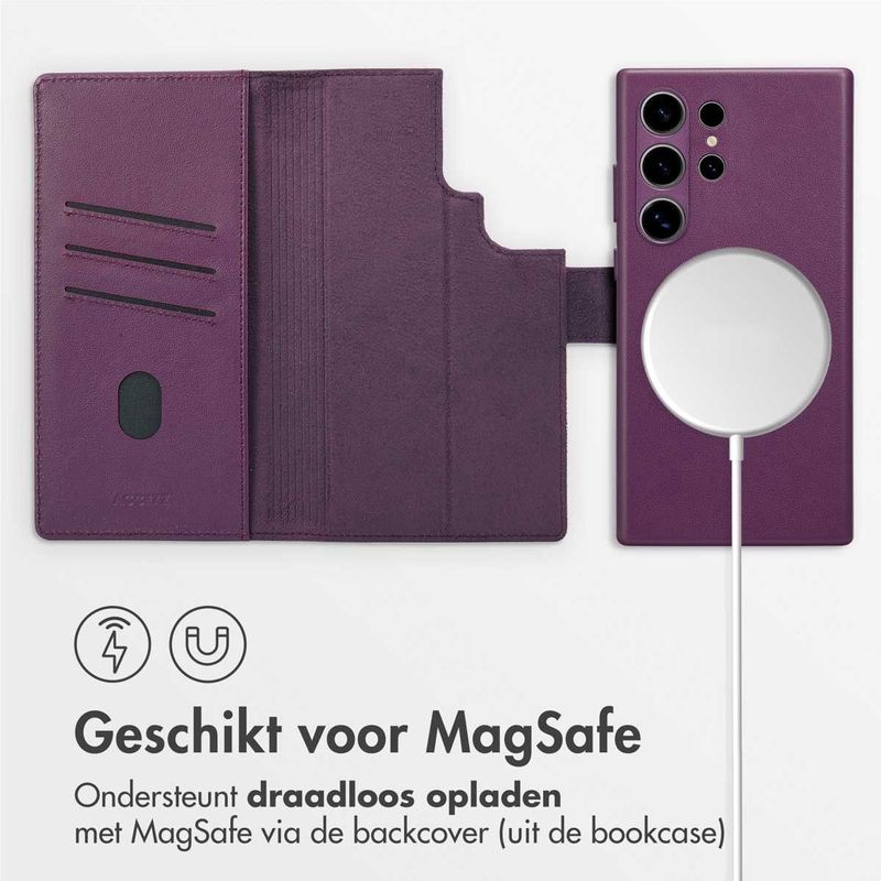 Accezz - Leather Bookcase 2-in-1 - Heath Purple - Voor Samsung Galaxy S24 Ultra