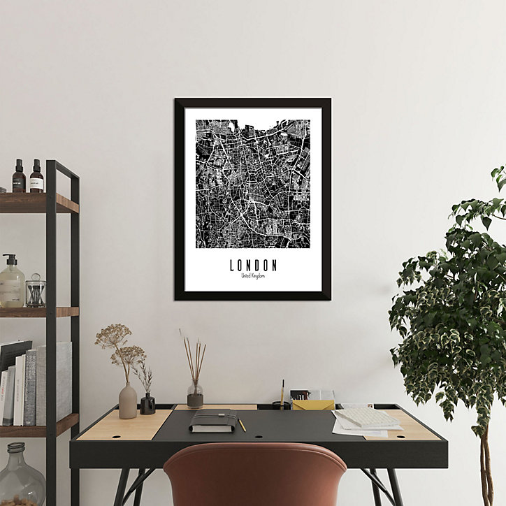 Image encadrée map Londres CM Creation L.40 x l.30 cm