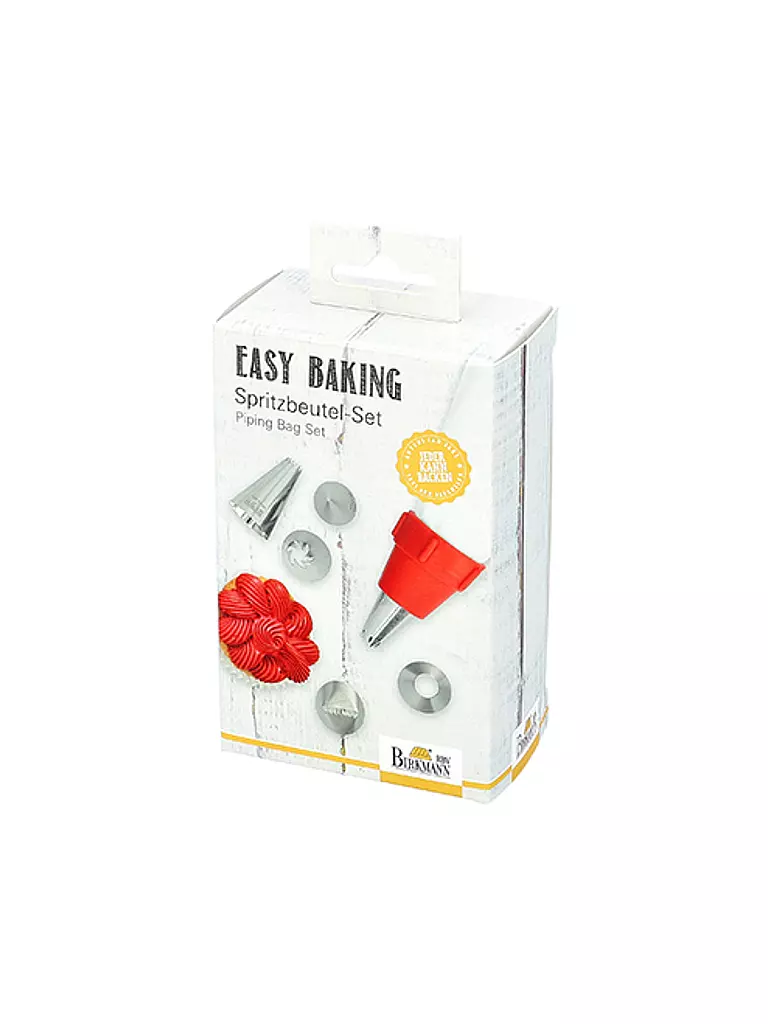 RBV BIRKMANN Spritzbeutel Set EASY 8-tlg Weiss/Edelstahl weiss