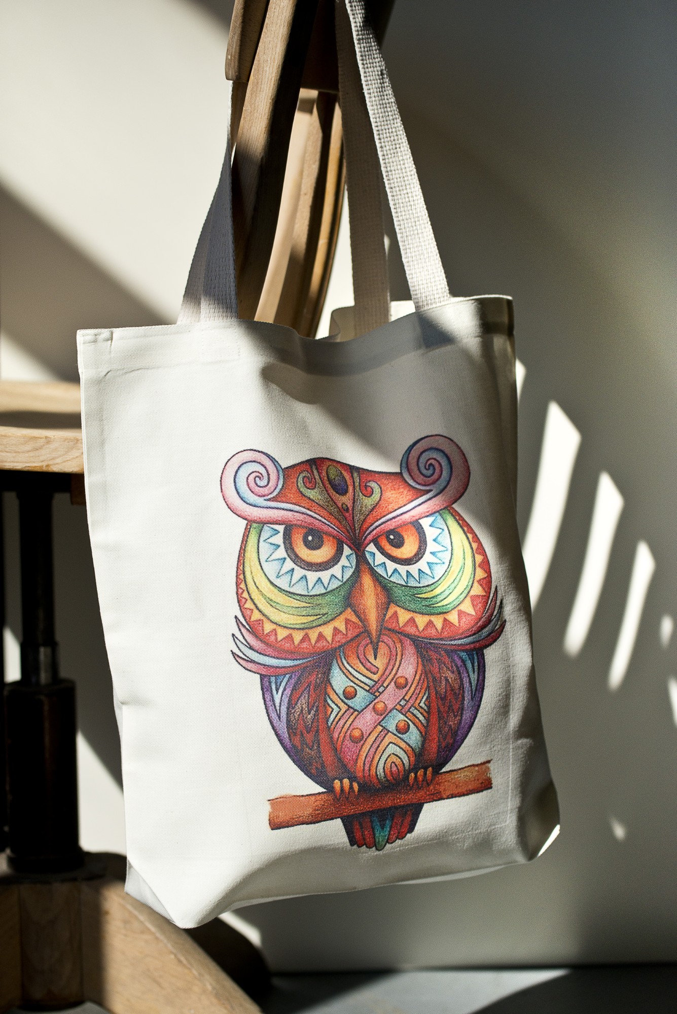 Stoffbeutel 'Eule', multicolor, L 40 cm, B 9 cm, H 40 cm günstig bestellen