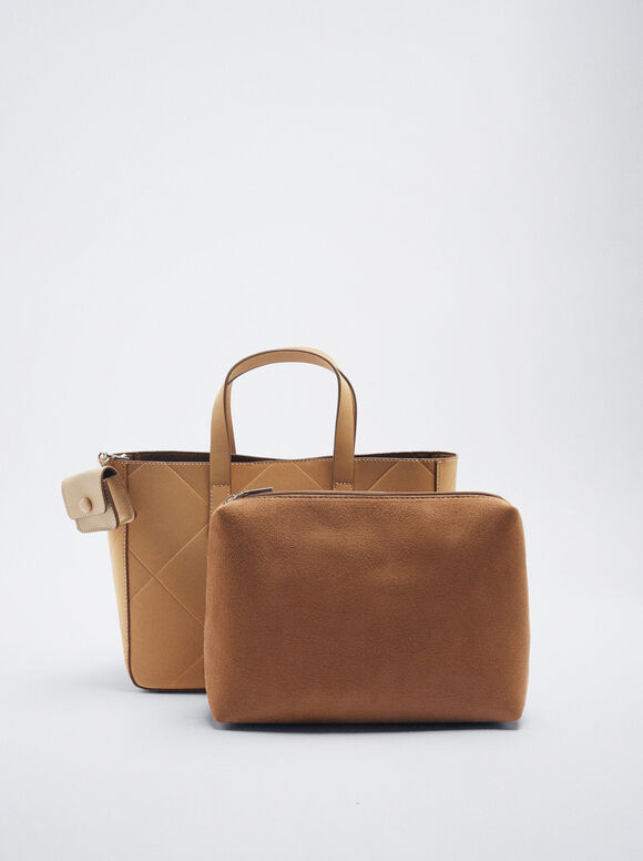 Bolsa Tote para Uso Diário - Cor Camel