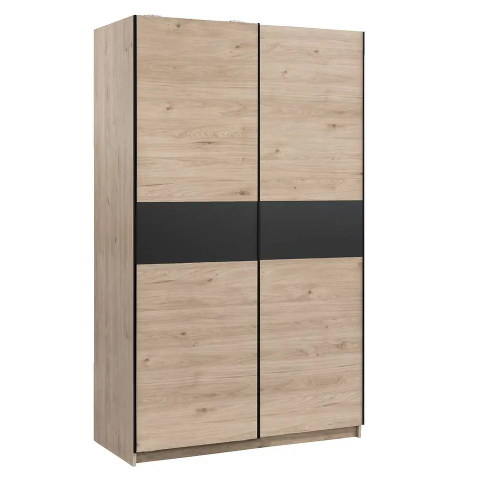 Schuifdeurkast Genua - eikenkleur/antraciet - 204x122x60 cm