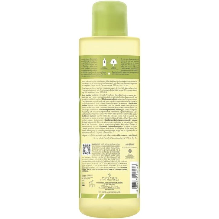 Huile lavante émolliente A-Derma Exomega Control - Flacon de 500 ml