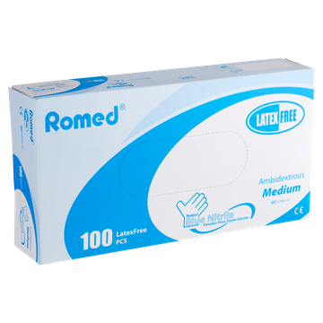 Romed Blue Nitrile Handschoenen Poedervrij M - 100 Stuks