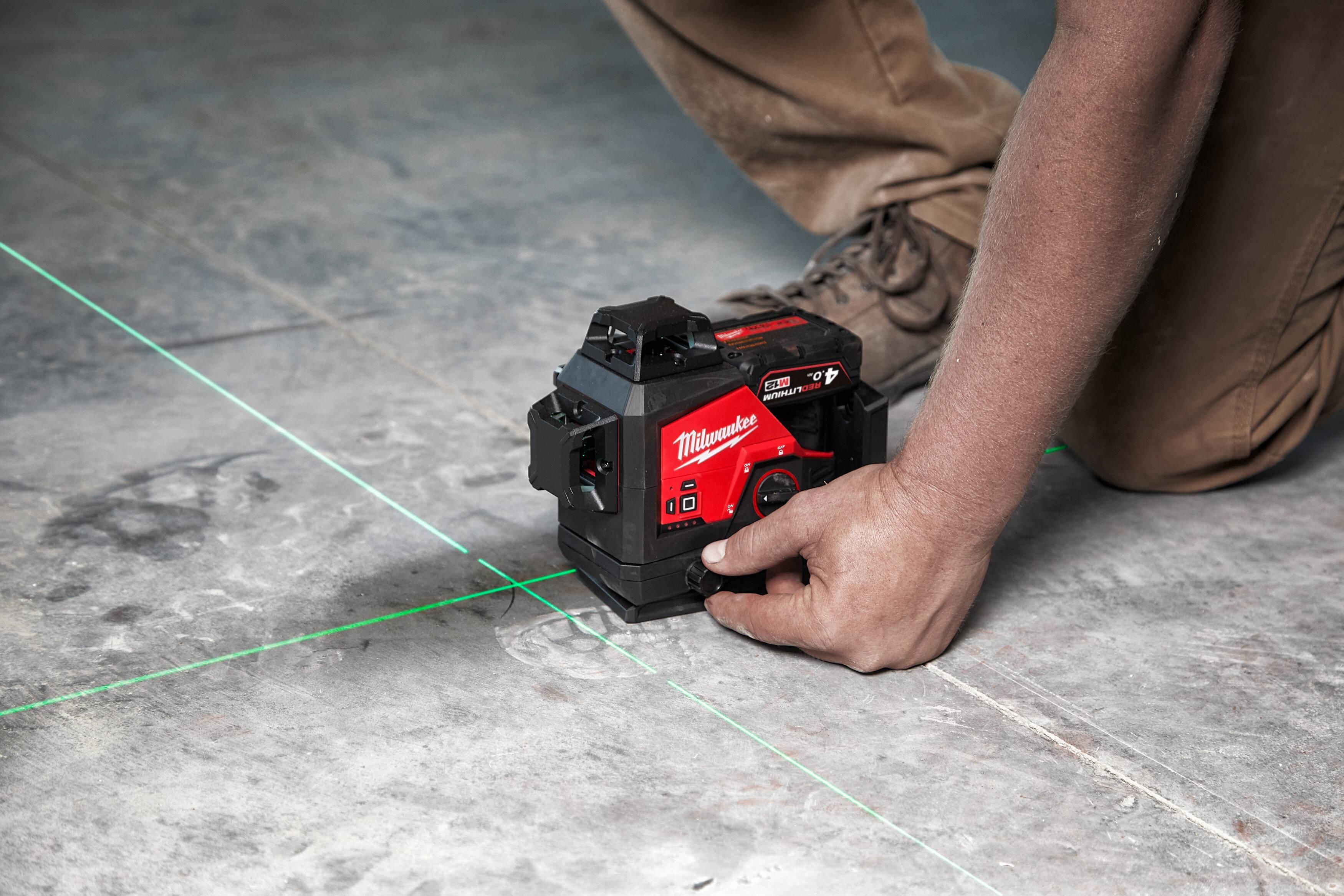 Milwaukee M12 3PL-0C Accu Kruislijnlaser 3x360° Groen 12V Basic Body in koffer - 4933478103